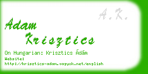 adam krisztics business card